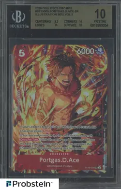 2026 One Piece Promos Portgas D. Ace SR Illustration Box Vol. 5 BGS 10 PRISTINE - Image 1