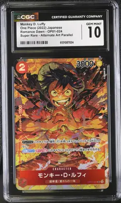 Monkey D. Luffy #OP01-024 Japanese 2022 One Piece Romance Dawn CGC 10 - Image 1