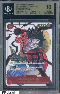 2025 One Piece Promos 3rd Anniversary ST01012 Monkey D. Luffy SR BGS 10 PRISTINE - Image 1