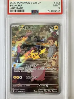 Pokemon card Pikachu 173/165 Art Rare AR 2023 151 JP SV2A Japanese PSA 9 MINT - Image 3