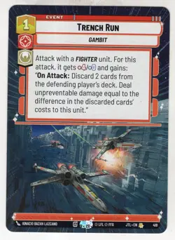 Star Wars Unlimited JTL Hyperspace Card #418 Trench Run - Image 1
