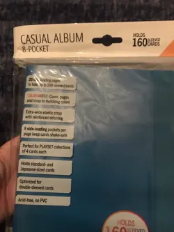 Gamegenic Casual Album Binder Stores 160 Cards Side loading 8-Pocket Blue NEW - Image 3