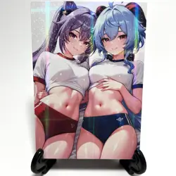 Genshin Impact Keqing Ganyu Sexy Anime Waifu Girl Lewd Goddess Story Art Card - Image 1