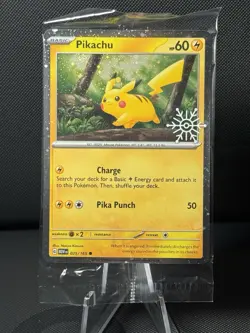 Pikachu 025/165 Pokemon Holiday Snowflake Stamped Promo - Image 1