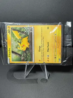 Pikachu 025/165 Pokemon Holiday Snowflake Stamped Promo - Image 2