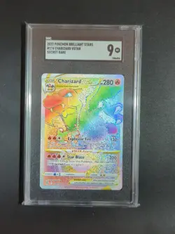 Pokemon TCG Charizard VSTAR Brilliant Stars 174/172 Holo Secret Rare SGC 9 - Image 3