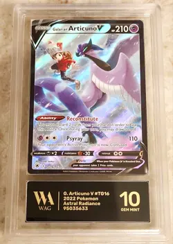 2022 Pokemon SWSH Galarian Articuno V Astral Radiance TG16/TG30 WAG Gem Mint 10 - Image 1