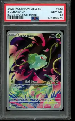 PSA 10 GEM MINT Pokemon Bulbasaur Mega Evolution Illustration Rare 133/132 - Image 1