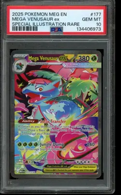 PSA 10 GEM MINT Pokemon Mega Venusaur ex Mega Evolution SIR 177/132 - Image 1