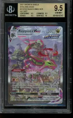 BGS 9.5 GEM MINT Pokemon Rayquaza VMAX Evolving Skies Secret Rare 218/203 - Image 1