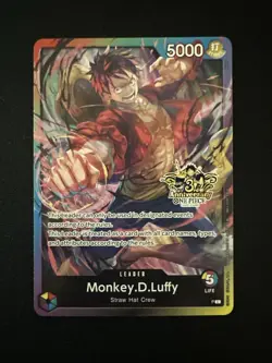 One Piece Monkey D. Luffy Rainbow Leader 3rd Anniversary Stamped - Promo (NM) - Image 1