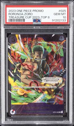 2023 ONE PIECE PROMOS TREASURE CUP 2023-TOP 8 #025 RORONOA ZORO PSA 10 - Image 1