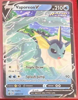 Vaporeon V Holographic Black Star Promo Holo Pokemon Card #SWSH150 - Image 1
