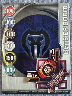 Bakugan New Vestroia Gate Of Doom 🥈 Silver Gate Card Darkus 3/48e - Image 2