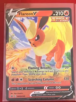 Flareon V SWSH149 Black Star Promo Ultra Rare Holo Pokemon TCG Card NM - Image 1