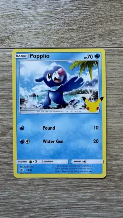 Pokemon Popplio 23/25 - McDonald's 25th Anniversary Promo Regular Card NM - Image 1