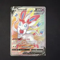 Pokemon TCG Sylveon v Full Art Ultra Rare Holo Card Evolving Skies 183/203 - Image 1