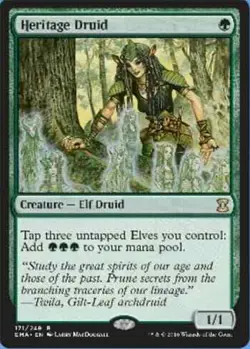 MTG Magic - Heritage Druid - Eternal Masters - Rare - Foil Near Mint - Image 1