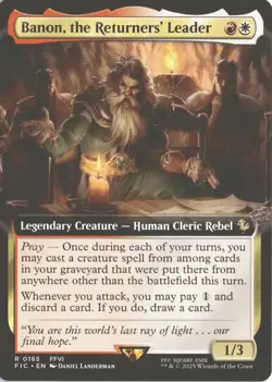 MTG Banon the Returners' Leader Ext Art 165 Non-Foil Commander: FINAL FANTASY NM - Image 1