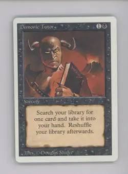 Auction #3 1994 MTG Magic The Gathering Revised Edition Demonic Tutor - Image 1