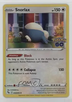 Snorlax Holo Pokemon Sword & Shield Pokemon Go #055 - Image 1