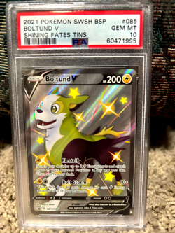 2021 Pokemon SWSH BSP Boltund V #85 Shining Fates Tins PSA 10 Gem Mint 🌶🥵 - Image 1