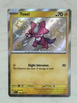 Pokemon TCG Toxel 140/091 Paldean Fates Baby Shiny NM - Image 1