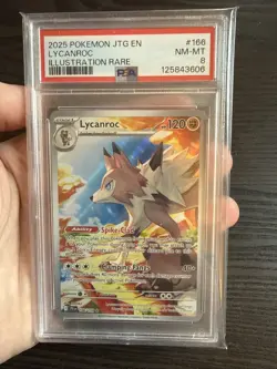 Lycanroc 166/159 Illustration Rare 2025 Pokemon Journey Together PSA 8 NM-MT - Image 3