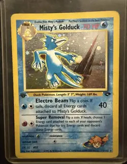 Pokemon TCG Gym Challenge Misty's Golduck 12/132 Holo Rare 1st Edition English - Image 1