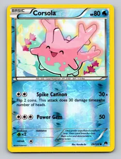 Corsola 29/122 Common XY BREAKpoint Pokemon Reverse Holo NM - Image 1