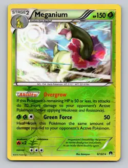 Meganium 3/122 Holo Rare BREAKpoint Pokemon Reverse Holo MP - Image 1