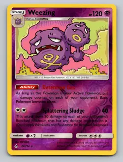 Weezing 74/214 Rare Unbroken Bonds Pokemon Reverse Holo NM - Image 1