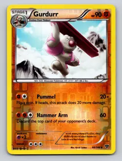 Gurdurr 66/146 Uncommon XY Pokemon Reverse Holo LP - Image 1