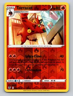 Torracat 031/195 Uncommon Silver Tempest Pokemon Reverse Holo NM - Image 1