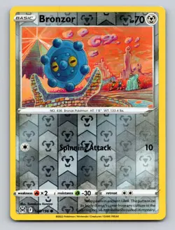 Bronzor 125/196 Common Lost Origin Pokemon Reverse Holo LP - Image 1