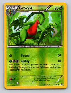 Grovyle 7/160 Uncommon Primal Clash Pokemon Reverse Holo NM - Image 1