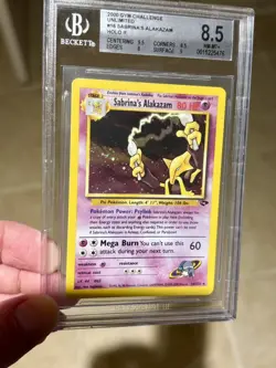 Pokemon Sabrina's Alakazam Gym Challenge Unlimited Holo Rare #16 BGS 9 Mint - Image 1