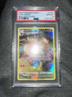 Pokemon Sword & Shield Brilliant Stars Flareon Trainer Gallery TG01/TG30 PSA 10 - Image 1