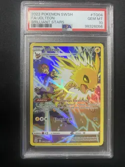 2022 POKEMON SWORD & SHIELD BRILLIANT STARS #TG04 FULL ART/JOLTEON PSA 10 - Image 1