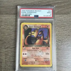 DARK CHARIZARD PSA 9 2000 POKEMON TEAM ROCKET #21/82 1ST FIRST EDITION - Image 1