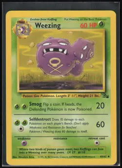 Weezing 45/62 Uncommon Fossil Pokemon Lightly Played - Image 1
