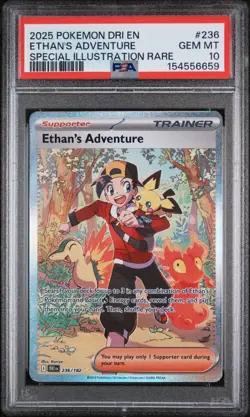 2025 POKEMON DRI EN-DESTINED RIVALS #236 ETHAN'S ADVENTURE PSA 10 - Image 1