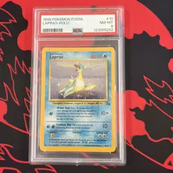 1999 pokemon fossil 10 lapras-holo psa 8 - Image 1