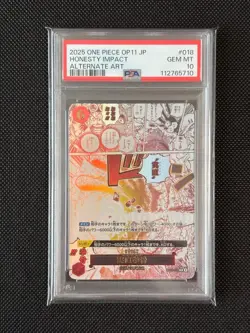PSA10 Honesty Impact & G/G F/F Pistol Red Hawk 018 & 114 One Piece Card 2024 JP - Image 2