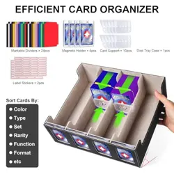 Trading Card Storage Box with Commander Display, 3200+ Card Deck Black/Grey - Image 4