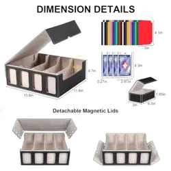 Trading Card Storage Box with Commander Display, 3200+ Card Deck Black/Grey - Image 5