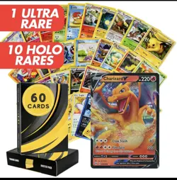 Pokemon Card Lot 60 OFFICIAL TCG Cards + Ultra Rare | VMAX GX EX VSTAR OR V! - Image 1