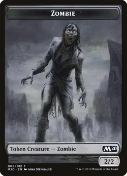 Zombie Token 10x - Black - Steinbauer Art - M20 Core Set 2020 MTG Magic NM - Image 1
