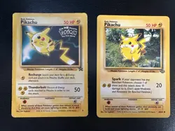 Pokemon TCG Pikachu 4 Black Star Promo The First Movie HP & jungle Pikachu - Image 1