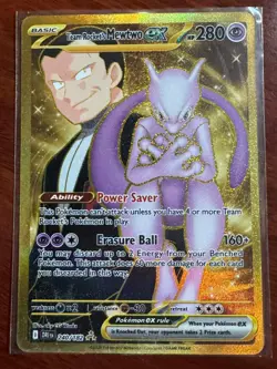 Team Rocket's Mewtwo ex - 240/182 - Pokemon Destined Rivals Gold Hyper Rare NM - Image 1